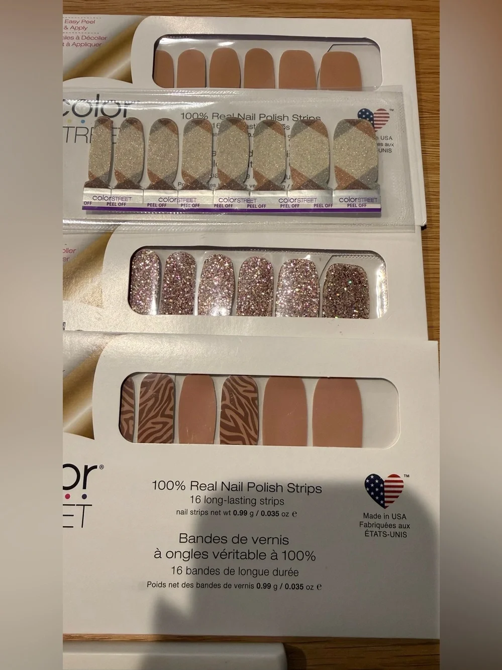 Bundle of 4 mixed MANI Color Street nail wraps
